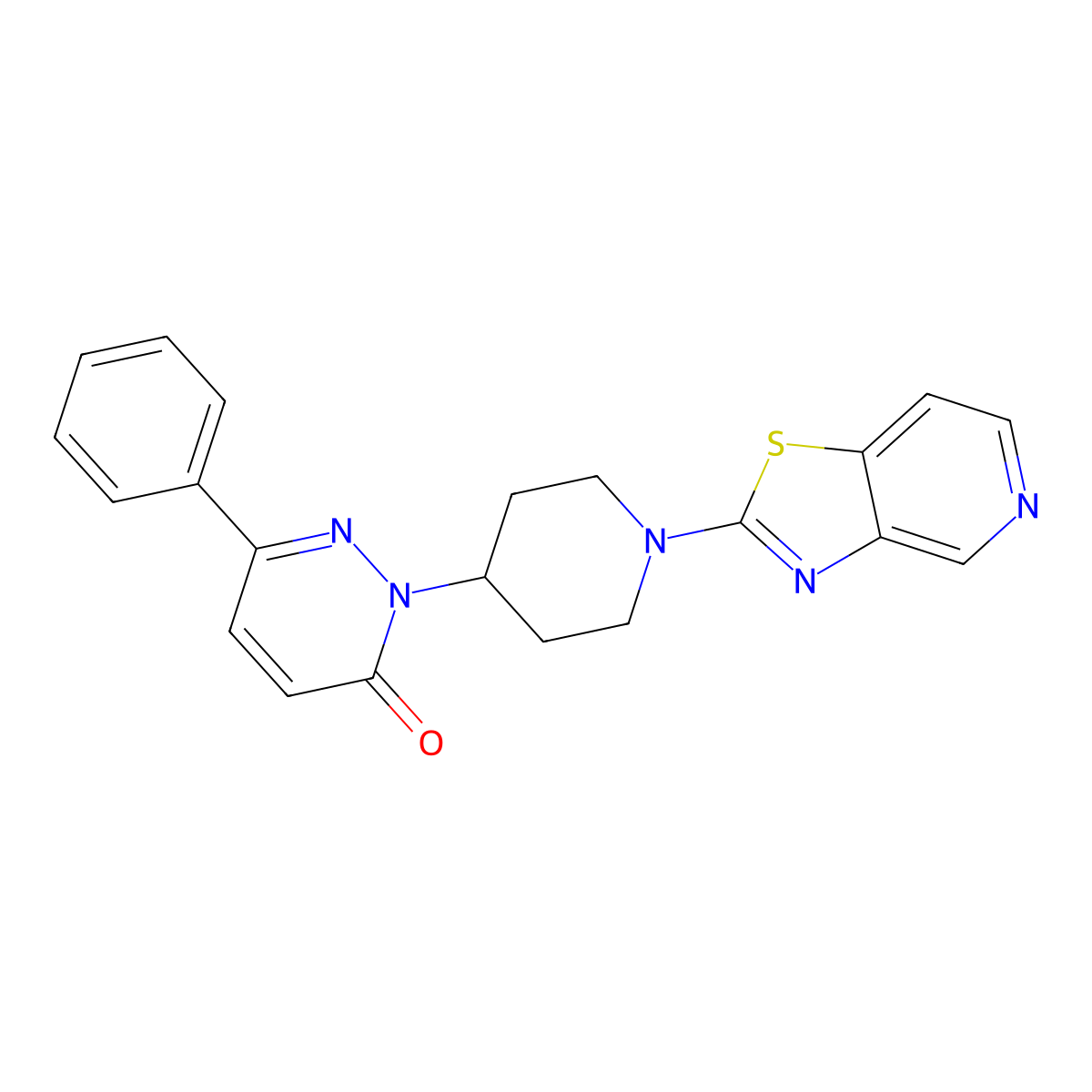 6-Phenyl-2-(1-{[1,3]thiazolo[4,5-c]pyridin-2-yl}piperidin-4-yl)-2,3-dihydropyridazin-3-one molecular structure, CAS 2379978-52-4