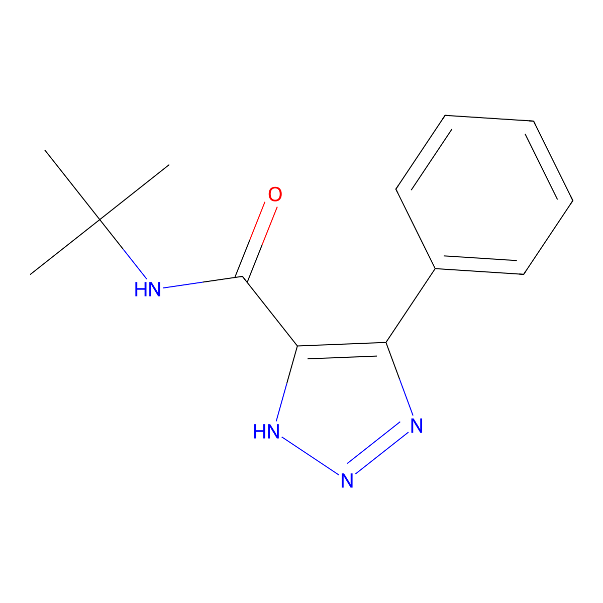 N-tert-butyl-4-phenyl-1H-1,2,3-triazole-5-carboxamide molecular structure, CAS 2379978-60-4