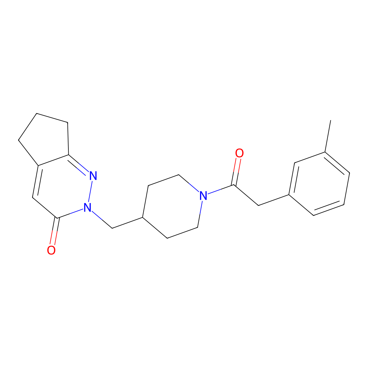 2-({1-[2-(3-methylphenyl)acetyl]piperidin-4-yl}methyl)-2H,3H,5H,6H,7H-cyclopenta[c]pyridazin-3-one molecular structure, CAS 2379978-68-2