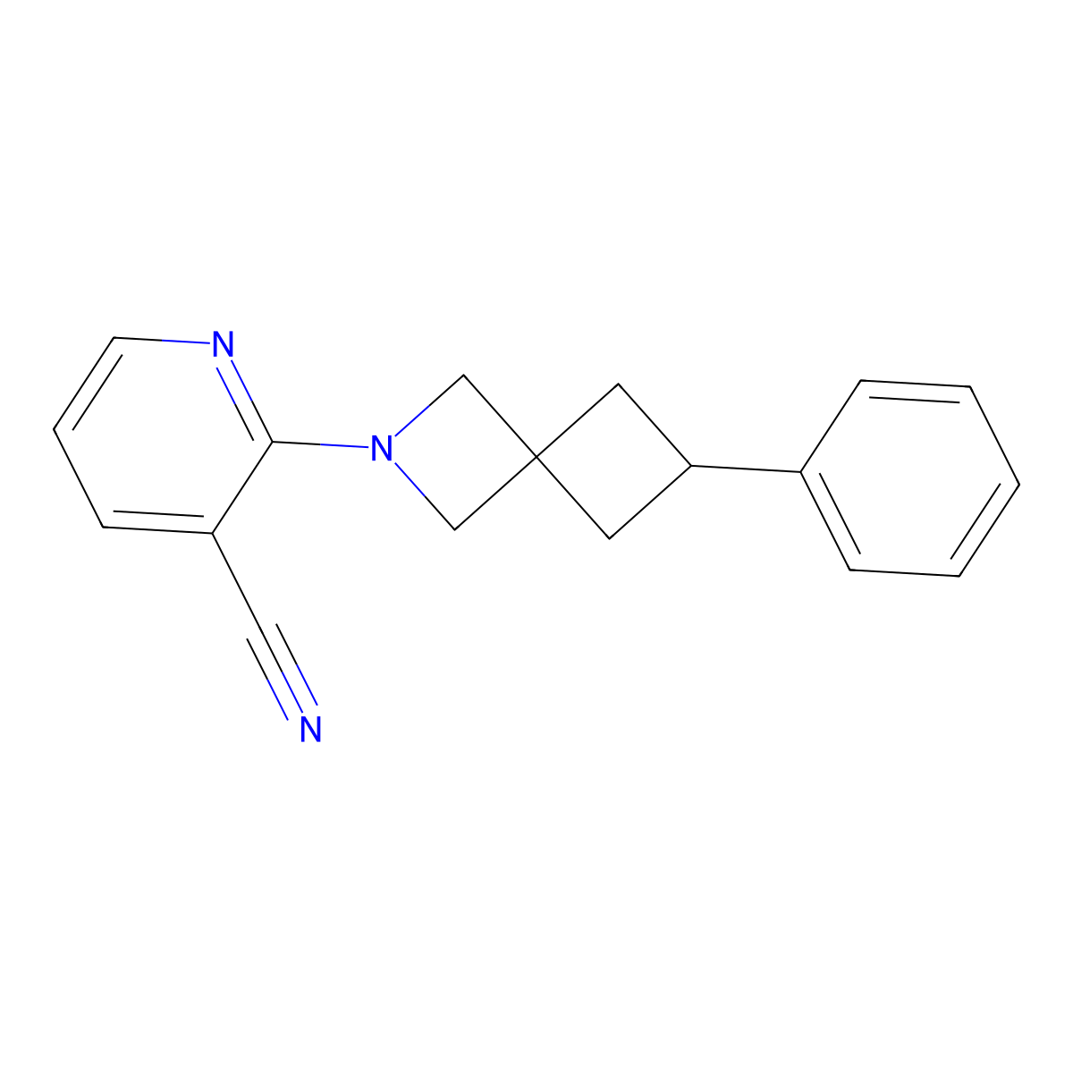 2-(6-Phenyl-2-azaspiro[3.3]heptan-2-yl)pyridine-3-carbonitrile molecular structure, CAS 2379978-69-3
