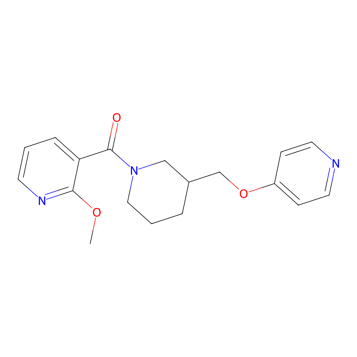 2-Methoxy-3-{3-[(pyridin-4-yloxy)methyl]piperidine-1-carbonyl}pyridine molecular structure, CAS 2379978-71-7
