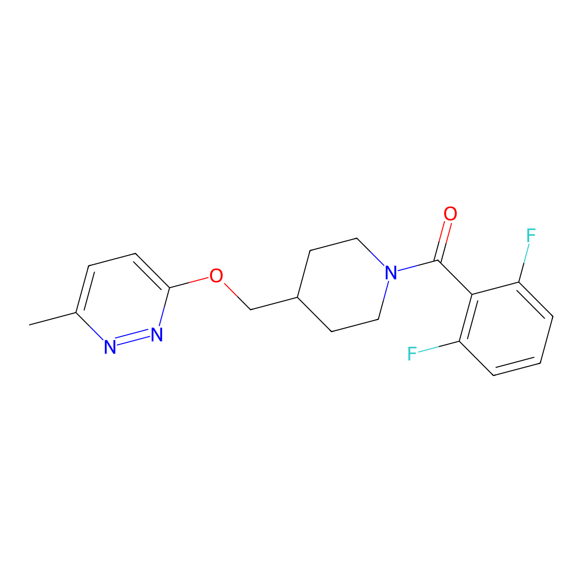 3-{[1-(2,6-Difluorobenzoyl)piperidin-4-yl]methoxy}-6-methylpyridazine molecular structure, CAS 2379978-78-4