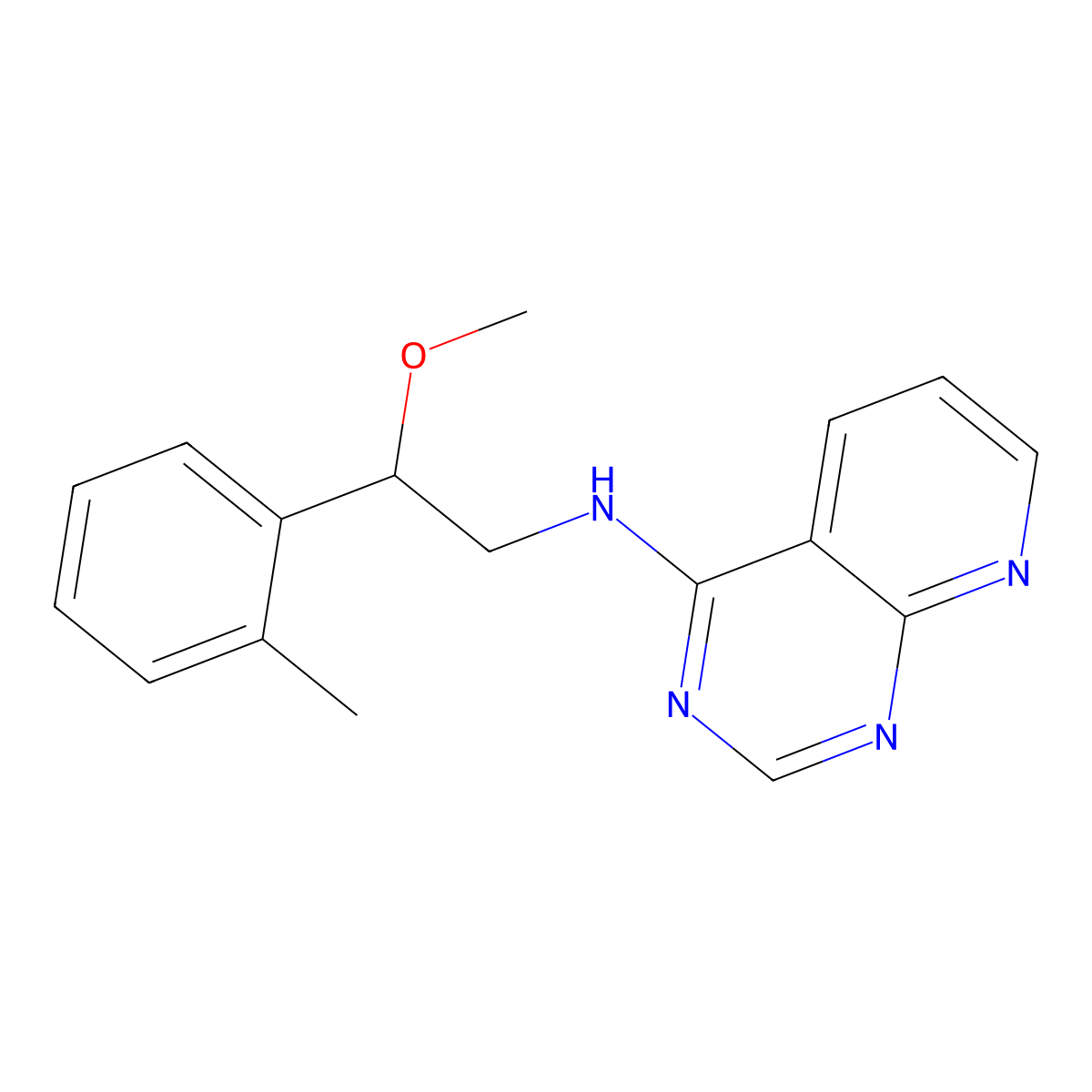 N-[2-Methoxy-2-(2-methylphenyl)ethyl]pyrido[2,3-d]pyrimidin-4-amine molecular structure, CAS 2379978-87-5