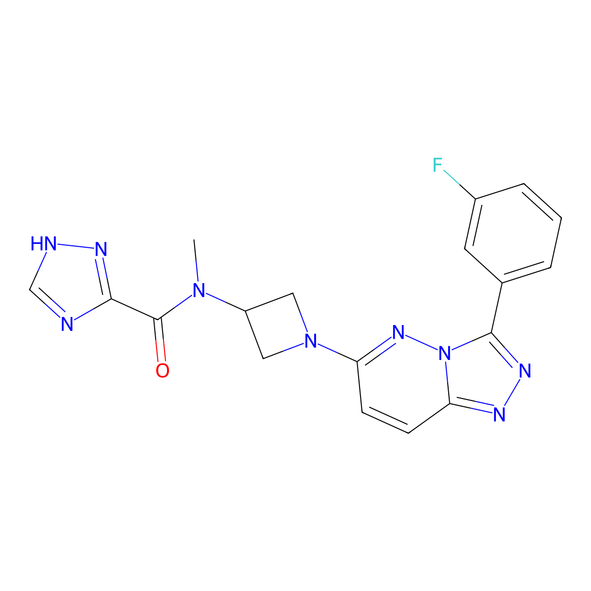 N-{1-[3-(3-fluorophenyl)-[1,2,4]triazolo[4,3-b]pyridazin-6-yl]azetidin-3-yl}-N-methyl-1H-1,2,4-triazole-3-carboxamide molecular structure, CAS 2379978-89-7