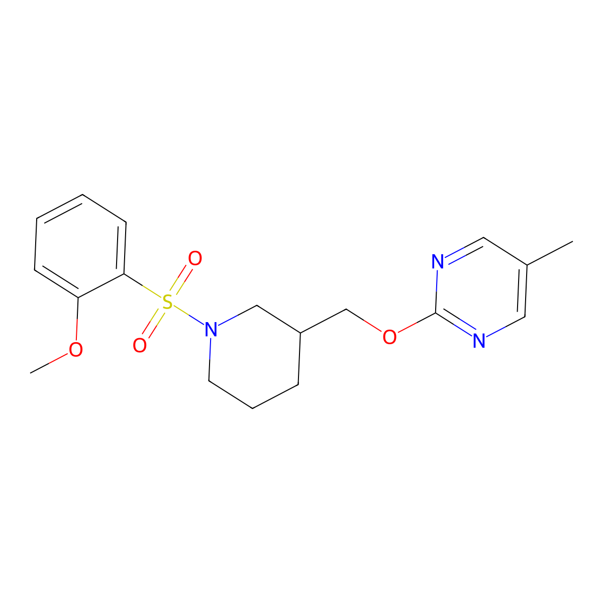 2-{[1-(2-Methoxybenzenesulfonyl)piperidin-3-yl]methoxy}-5-methylpyrimidine molecular structure, CAS 2379978-90-0