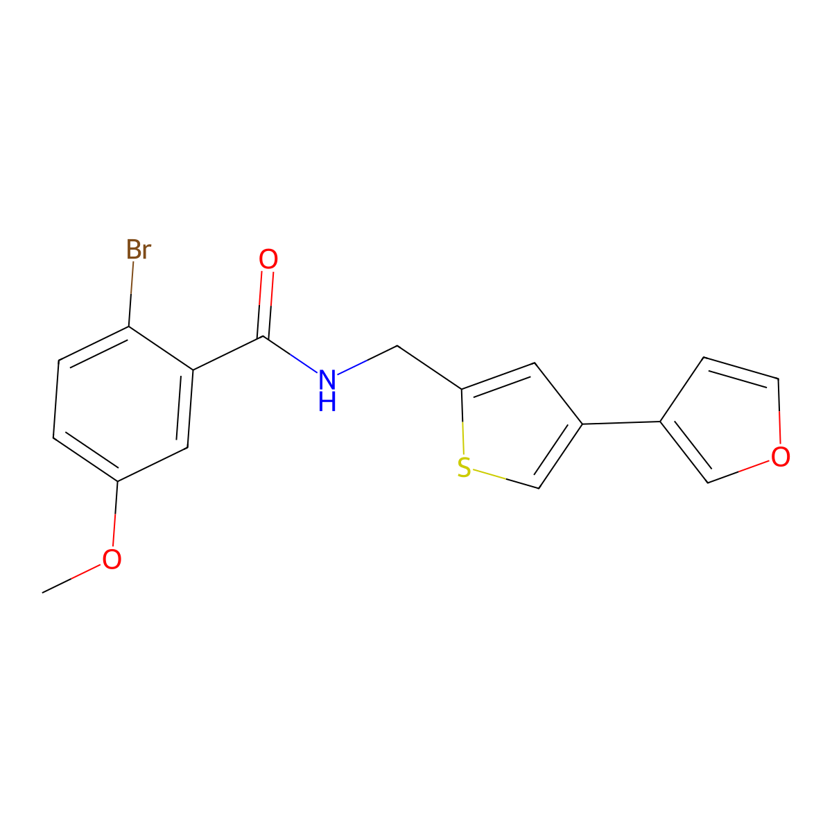 2-bromo-N-{[4-(furan-3-yl)thiophen-2-yl]methyl}-5-methoxybenzamide molecular structure, CAS 2379983-78-3