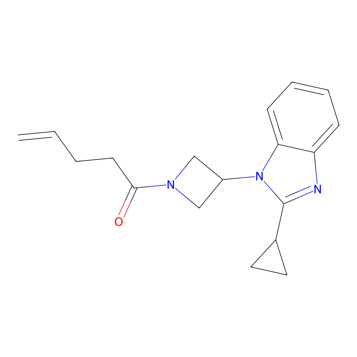 1-[3-(2-cyclopropyl-1H-1,3-benzodiazol-1-yl)azetidin-1-yl]pent-4-en-1-one molecular structure, CAS 2379983-86-3