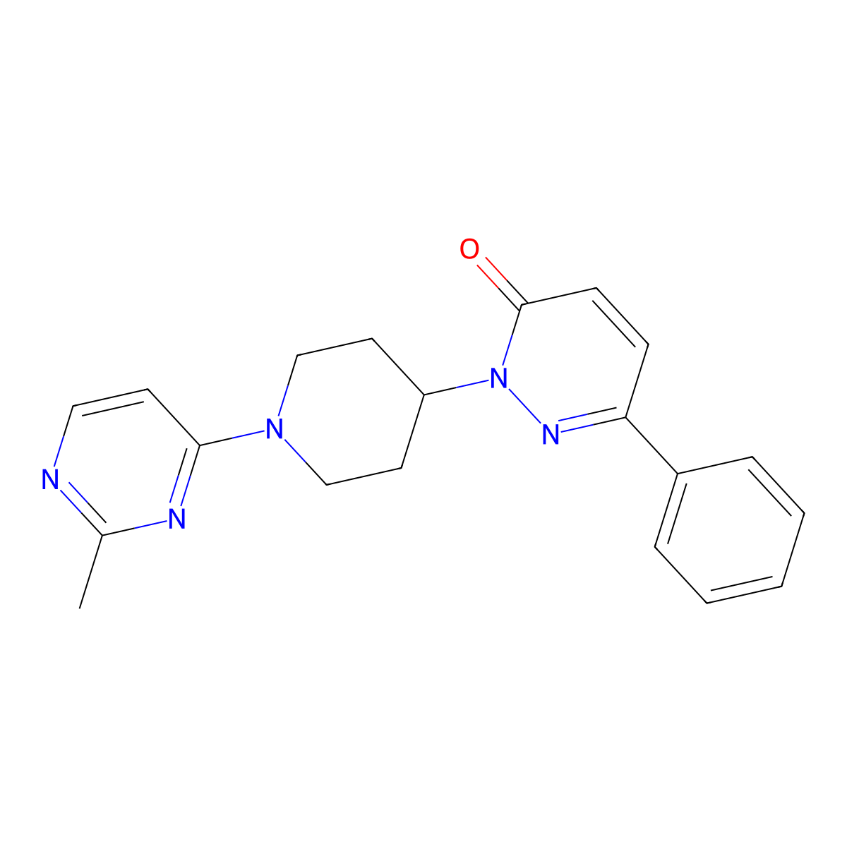 2-[1-(2-Methylpyrimidin-4-yl)piperidin-4-yl]-6-phenyl-2,3-dihydropyridazin-3-one molecular structure, CAS 2379983-95-4