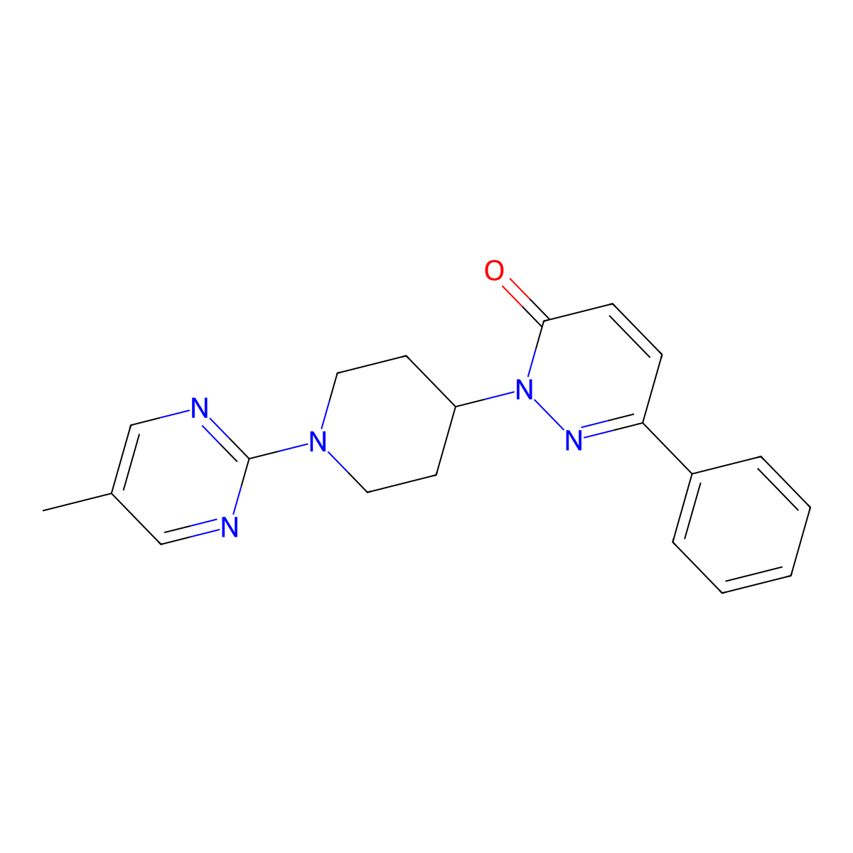 2-[1-(5-Methylpyrimidin-2-yl)piperidin-4-yl]-6-phenyl-2,3-dihydropyridazin-3-one molecular structure, CAS 2379983-98-7