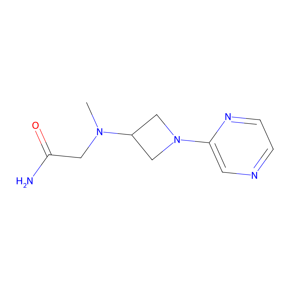2-{Methyl[1-(pyrazin-2-yl)azetidin-3-yl]amino}acetamide molecular structure, CAS 2379984-11-7