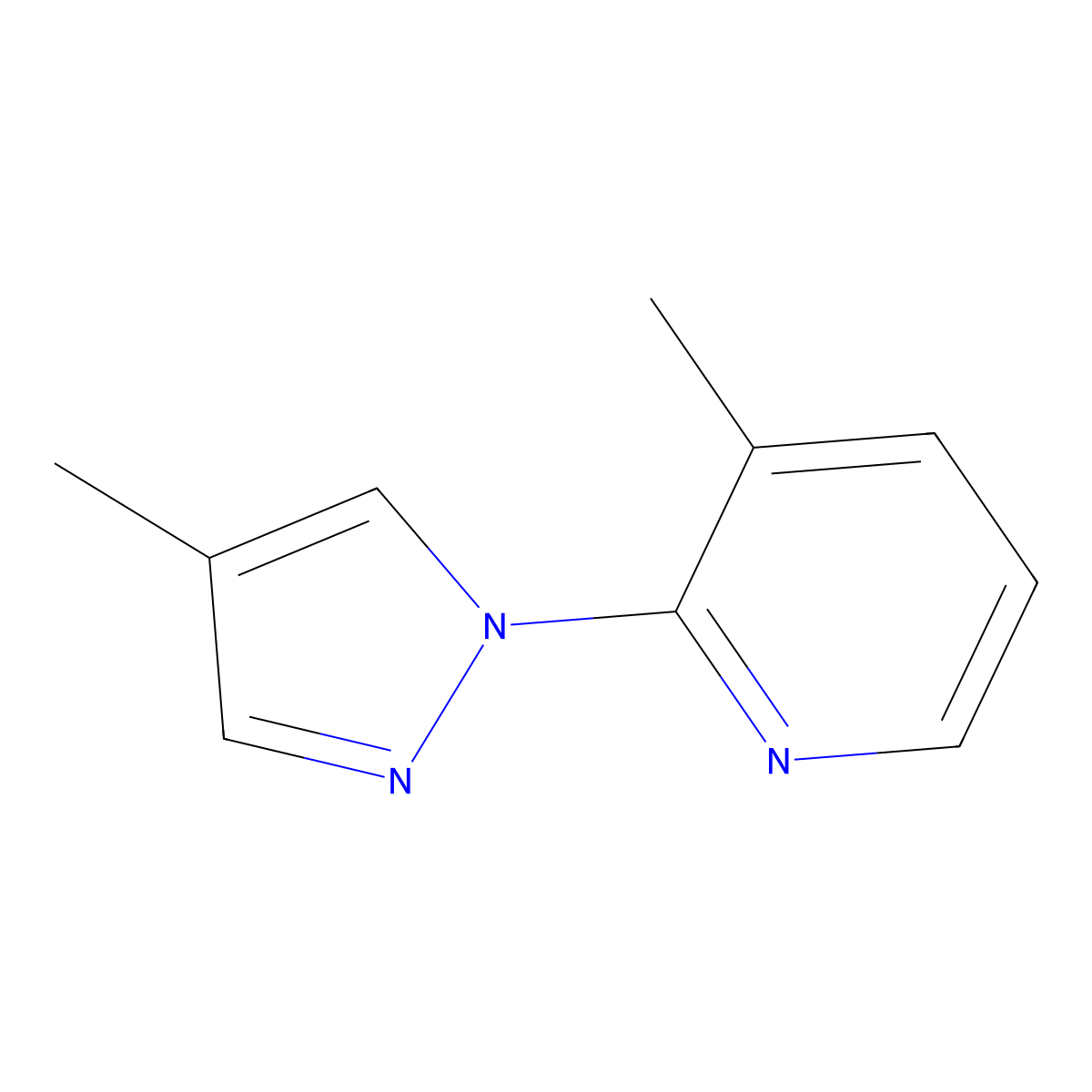 3-methyl-2-(4-methyl-1H-pyrazol-1-yl)pyridine molecular structure, CAS 2379984-13-9