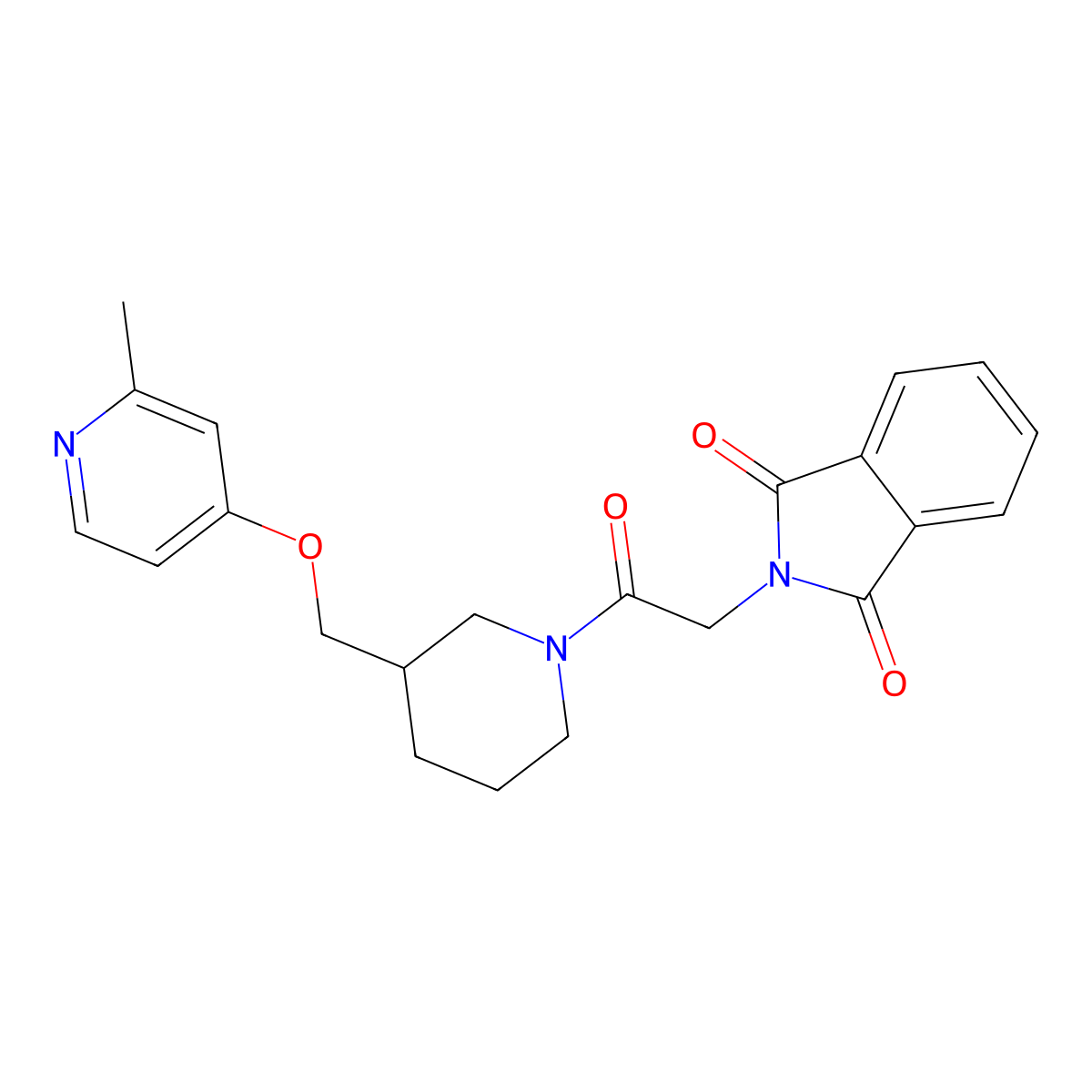 2-[2-(3-{[(2-methylpyridin-4-yl)oxy]methyl}piperidin-1-yl)-2-oxoethyl]-2,3-dihydro-1H-isoindole-1,3-dione molecular structure, CAS 2379984-15-1
