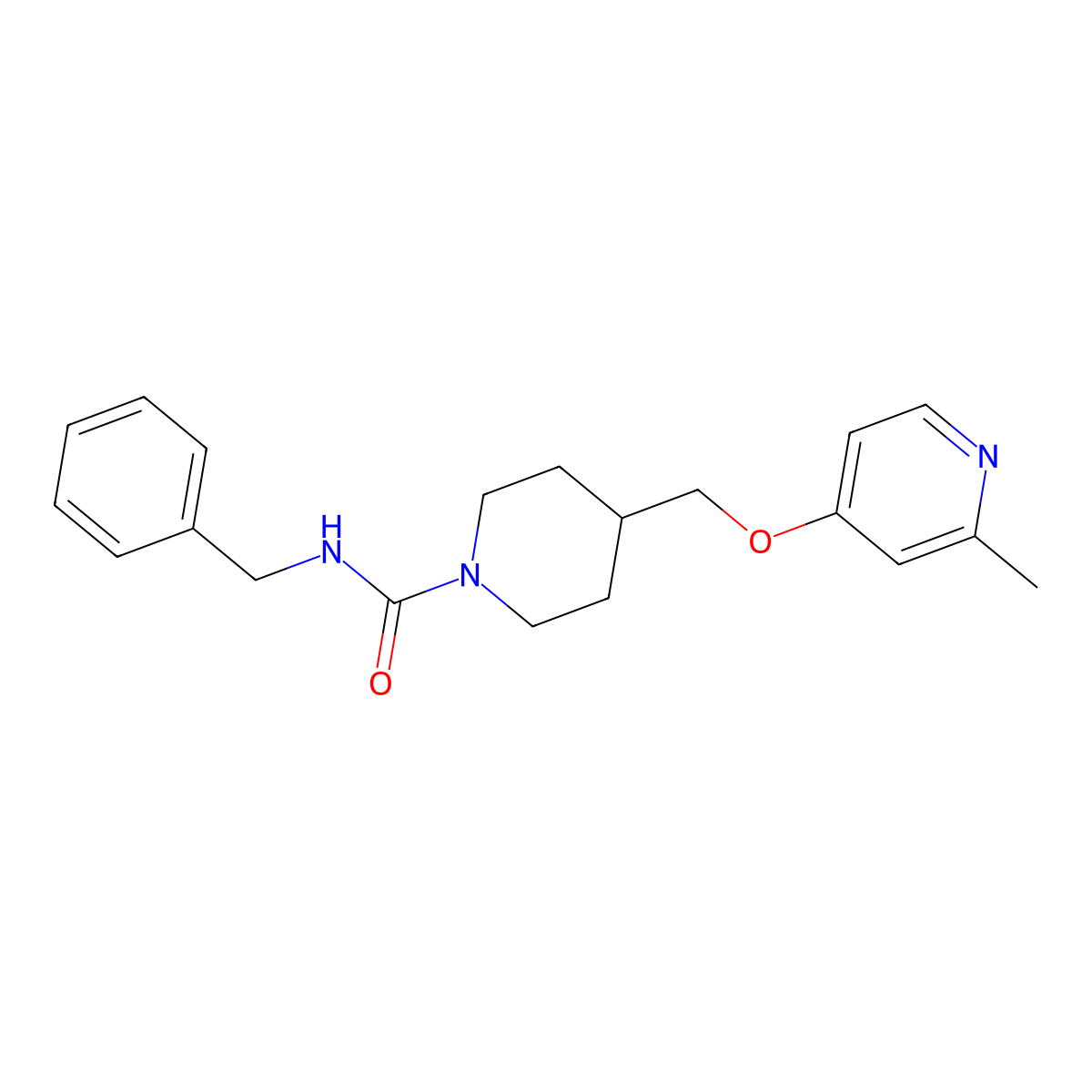 N-benzyl-4-{[(2-methylpyridin-4-yl)oxy]methyl}piperidine-1-carboxamide molecular structure, CAS 2379984-27-5