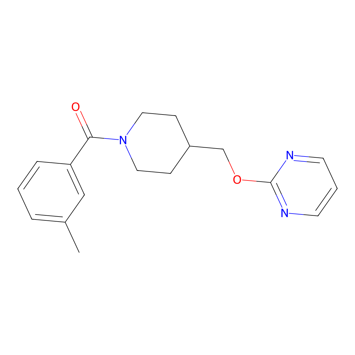 2-{[1-(3-Methylbenzoyl)piperidin-4-yl]methoxy}pyrimidine molecular structure, CAS 2379984-32-2