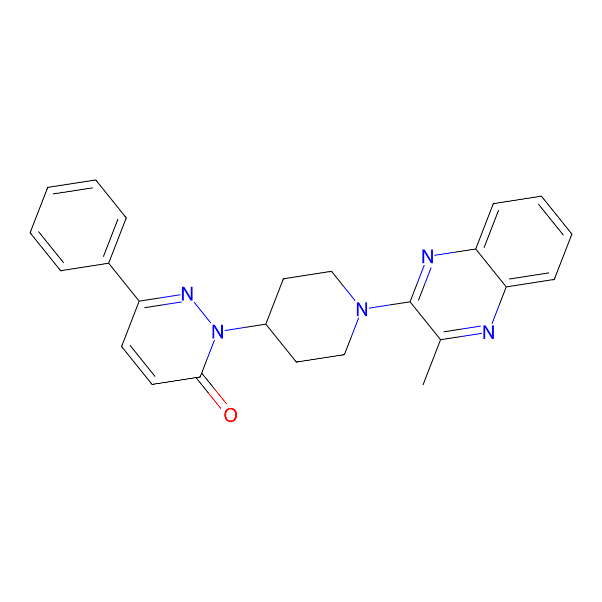 2-[1-(3-Methylquinoxalin-2-yl)piperidin-4-yl]-6-phenyl-2,3-dihydropyridazin-3-one molecular structure, CAS 2379984-42-4