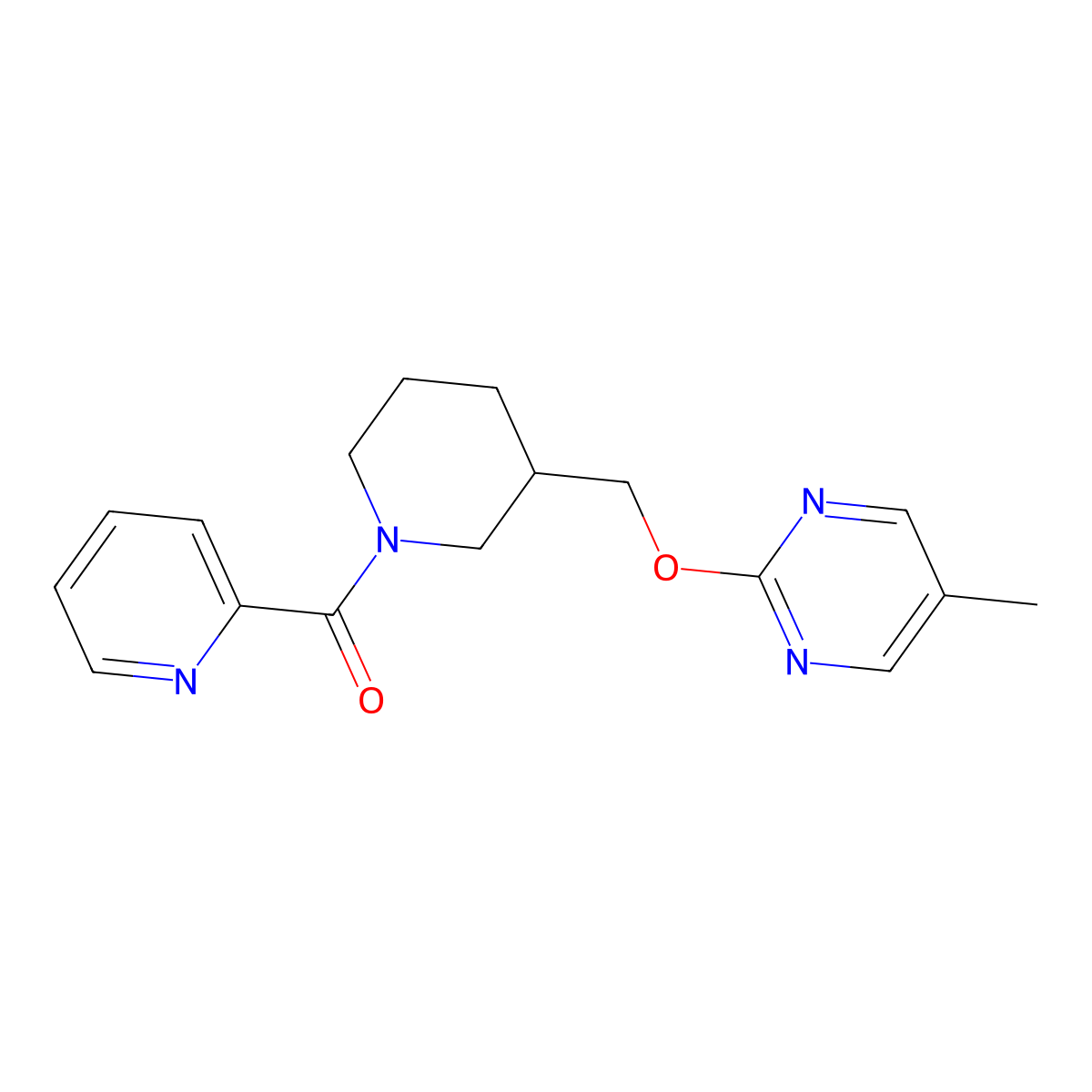 5-Methyl-2-{[1-(pyridine-2-carbonyl)piperidin-3-yl]methoxy}pyrimidine molecular structure, CAS 2379984-52-6