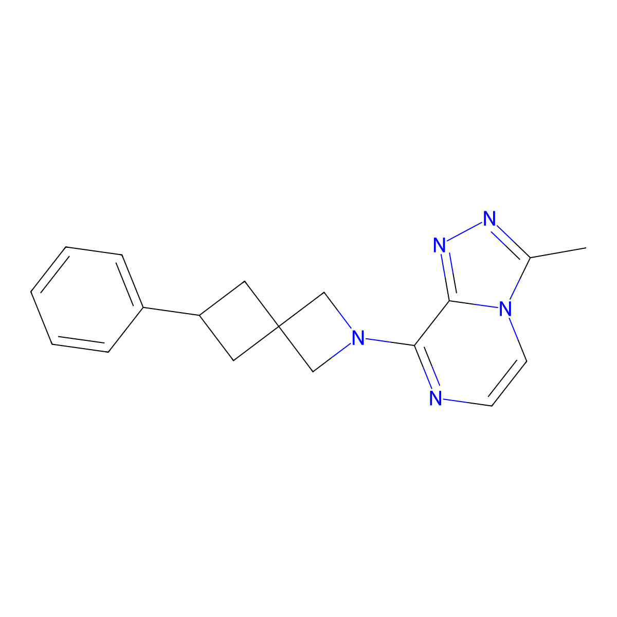 2-{3-Methyl-[1,2,4]triazolo[4,3-a]pyrazin-8-yl}-6-phenyl-2-azaspiro[3.3]heptane molecular structure, CAS 2379984-53-7