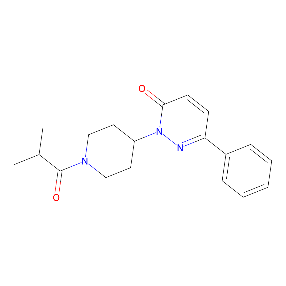 2-[1-(2-Methylpropanoyl)piperidin-4-yl]-6-phenyl-2,3-dihydropyridazin-3-one molecular structure, CAS 2379984-67-3