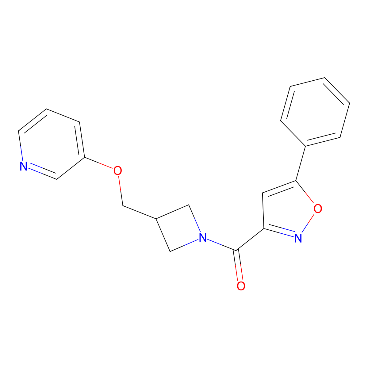 3-{[1-(5-Phenyl-1,2-oxazole-3-carbonyl)azetidin-3-yl]methoxy}pyridine molecular structure, CAS 2379984-69-5
