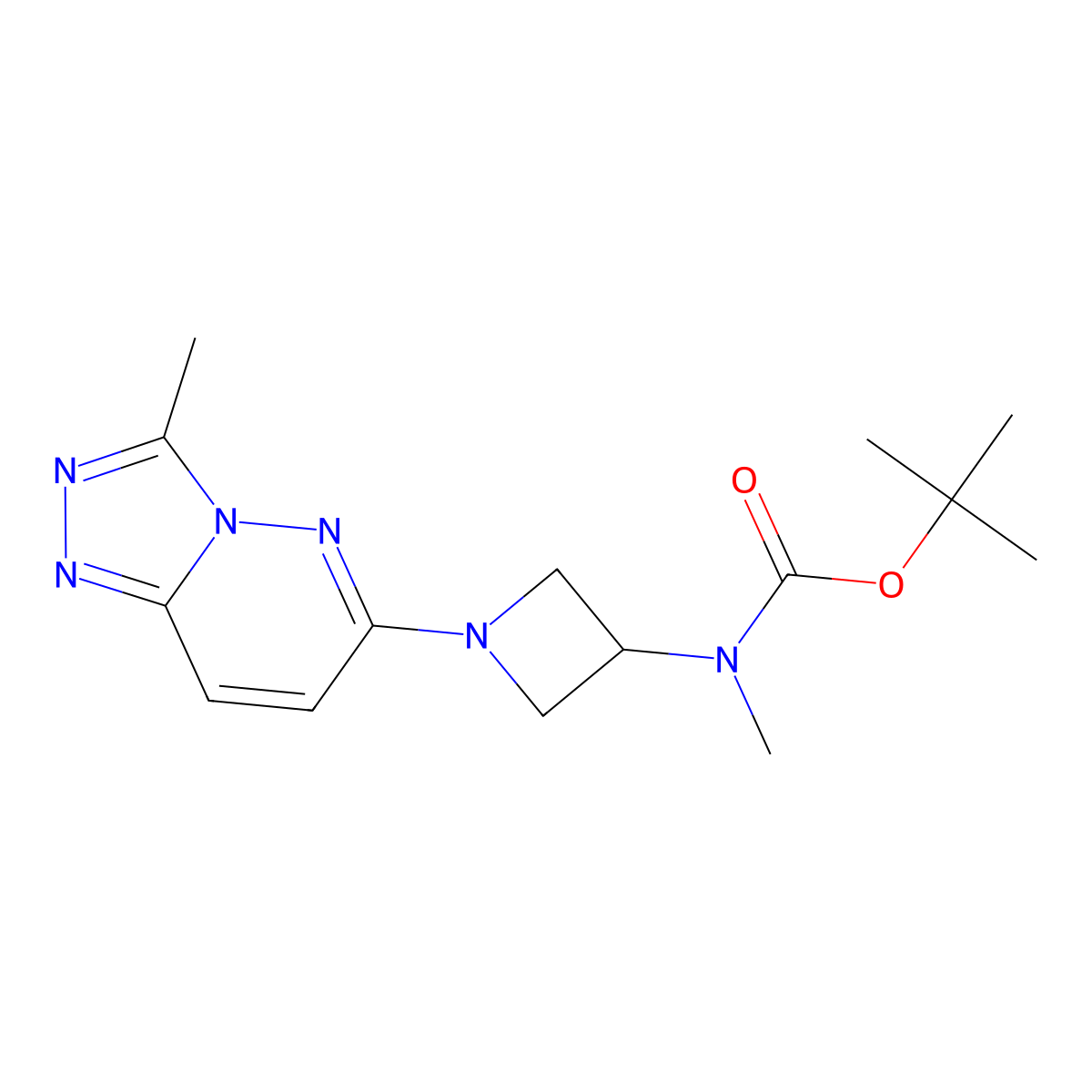 tert-butyl N-methyl-N-(1-{3-methyl-[1,2,4]triazolo[4,3-b]pyridazin-6-yl}azetidin-3-yl)carbamate molecular structure, CAS 2379984-87-7
