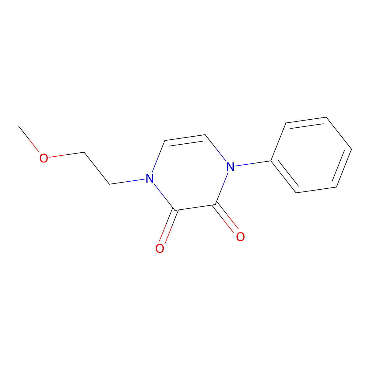 1-(2-Methoxyethyl)-4-phenyl-1,2,3,4-tetrahydropyrazine-2,3-dione molecular structure, CAS 2379984-91-3