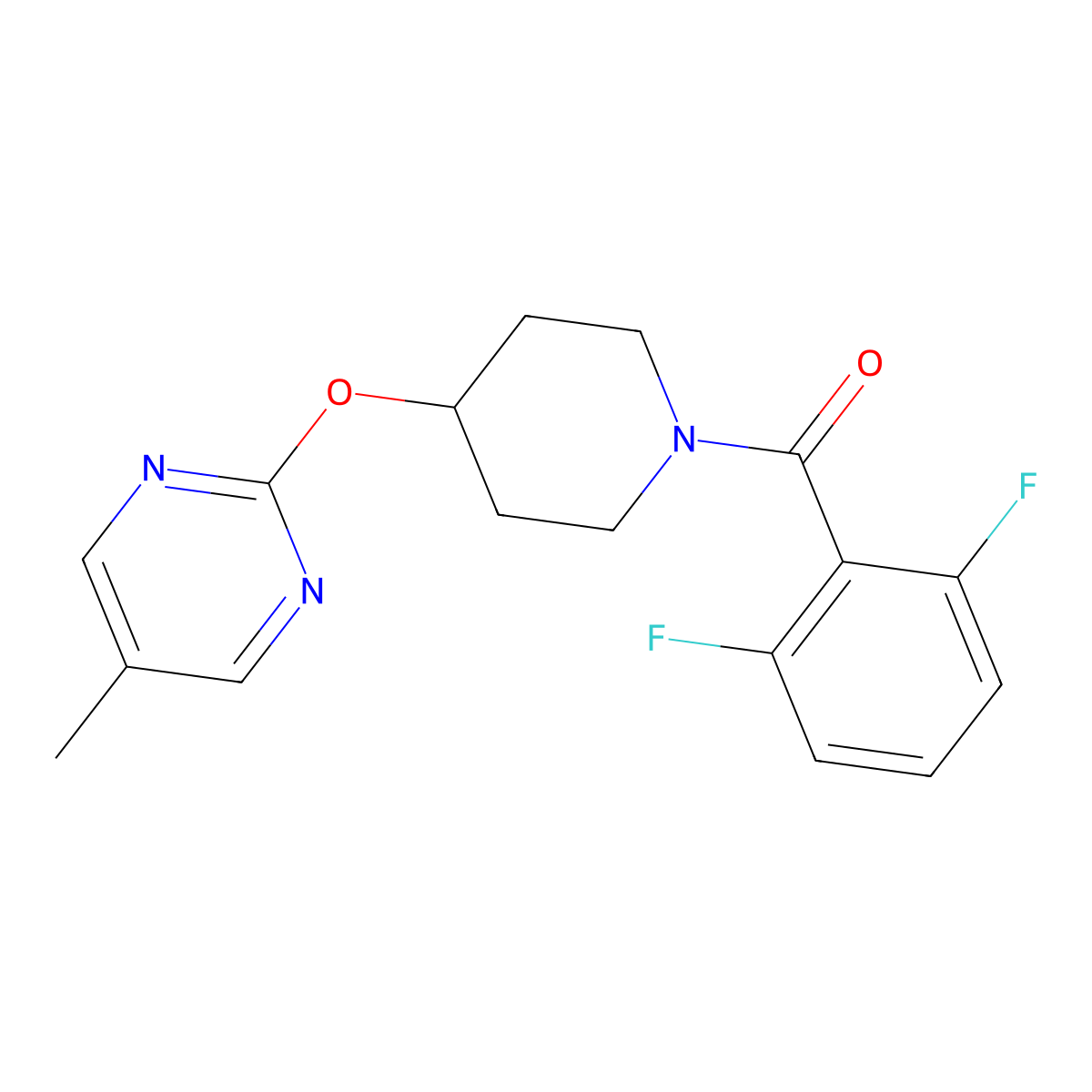 2-{[1-(2,6-Difluorobenzoyl)piperidin-4-yl]oxy}-5-methylpyrimidine molecular structure, CAS 2379984-97-9
