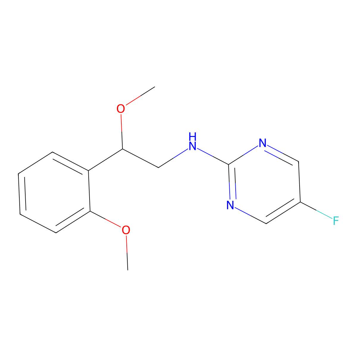 5-Fluoro-N-[2-methoxy-2-(2-methoxyphenyl)ethyl]pyrimidin-2-amine molecular structure, CAS 2379985-04-1