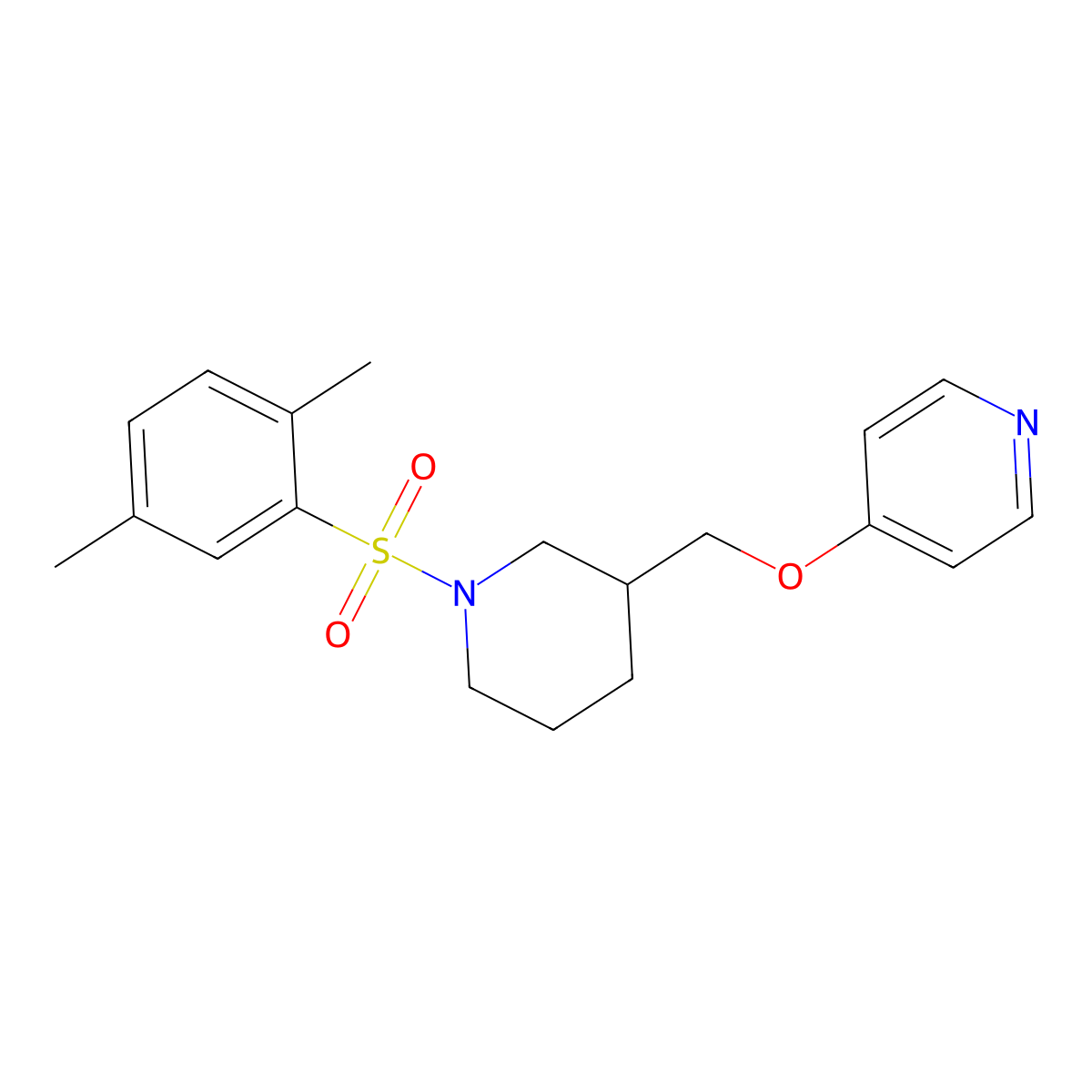 4-{[1-(2,5-Dimethylbenzenesulfonyl)piperidin-3-yl]methoxy}pyridine molecular structure, CAS 2379985-06-3