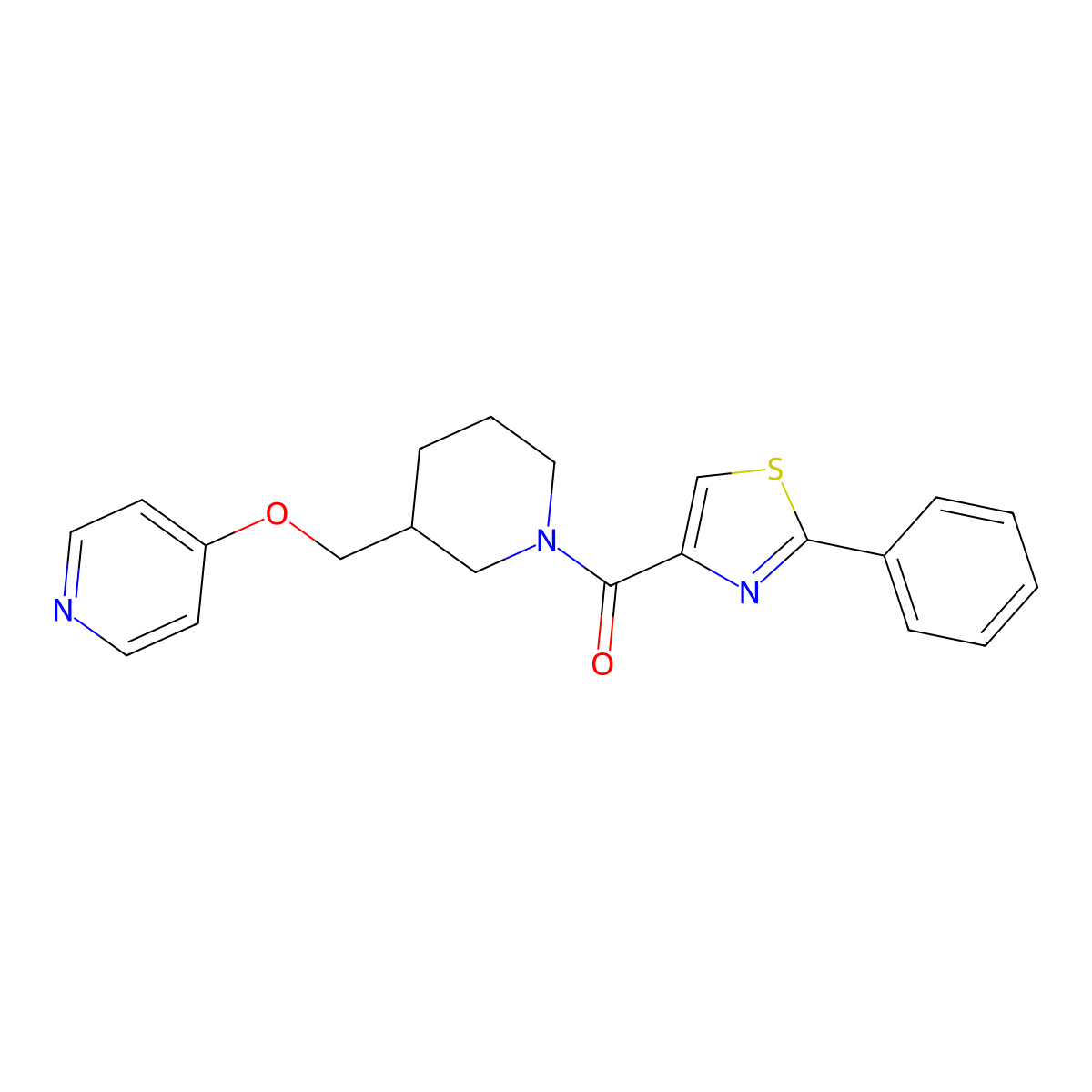 4-{[1-(2-Phenyl-1,3-thiazole-4-carbonyl)piperidin-3-yl]methoxy}pyridine molecular structure, CAS 2379985-16-5