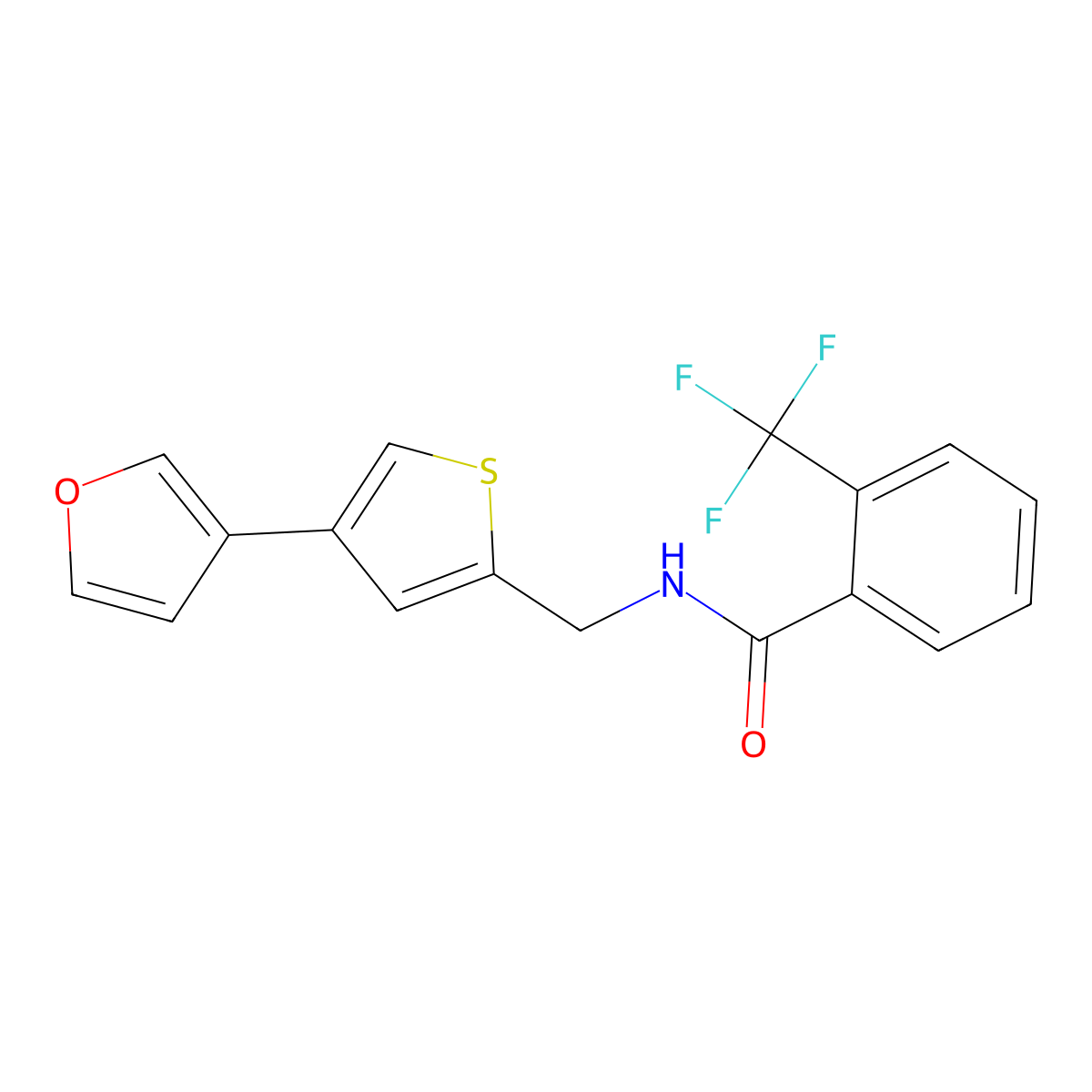 N-{[4-(furan-3-yl)thiophen-2-yl]methyl}-2-(trifluoromethyl)benzamide molecular structure, CAS 2379985-23-4