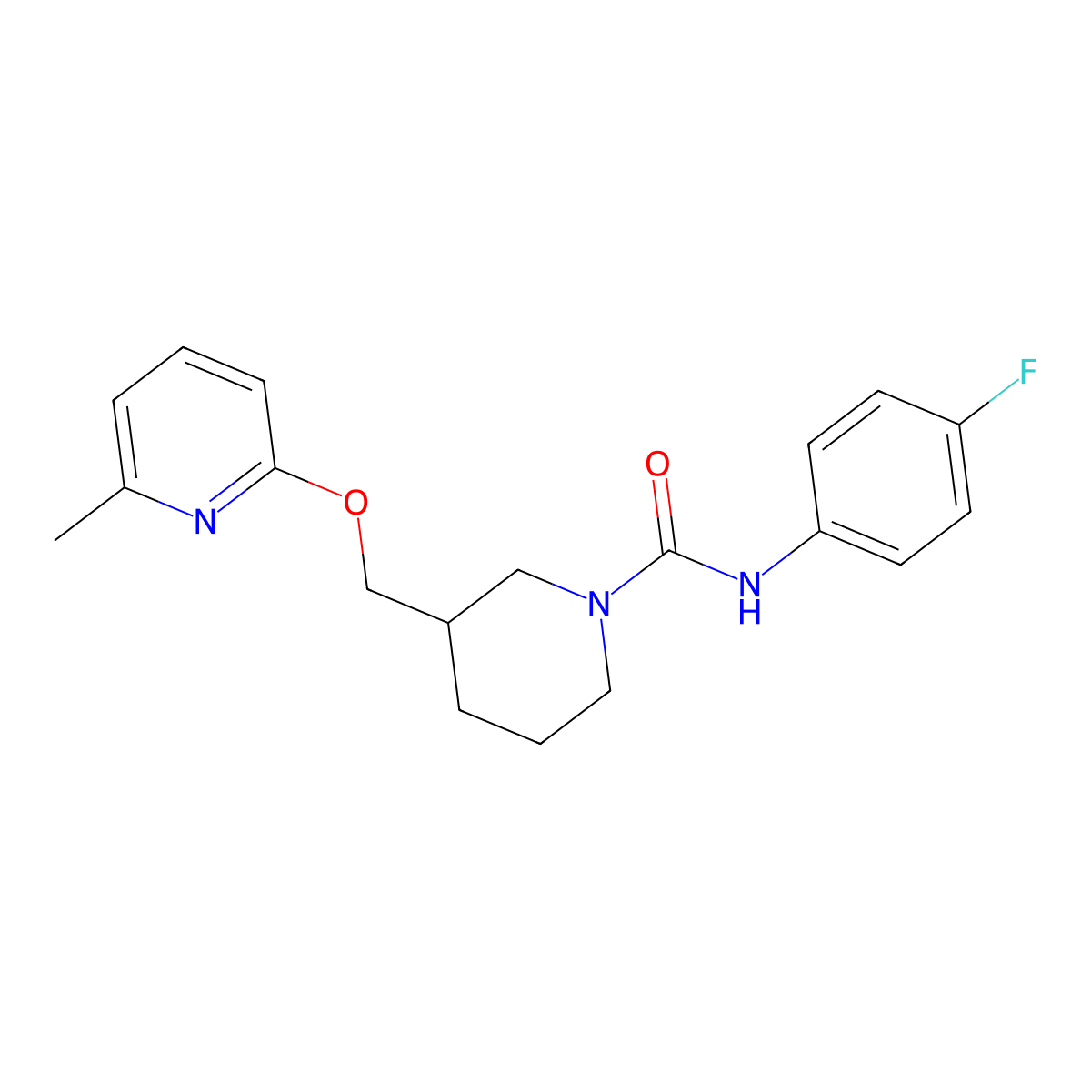 N-(4-fluorophenyl)-3-{[(6-methylpyridin-2-yl)oxy]methyl}piperidine-1-carboxamide molecular structure, CAS 2379985-25-6