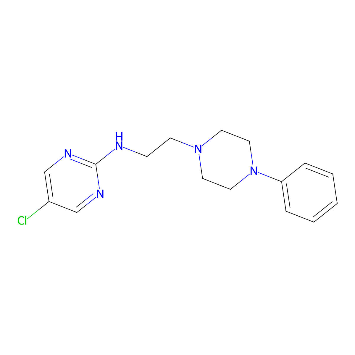 5-Chloro-N-[2-(4-phenylpiperazin-1-yl)ethyl]pyrimidin-2-amine molecular structure, CAS 2379985-39-2