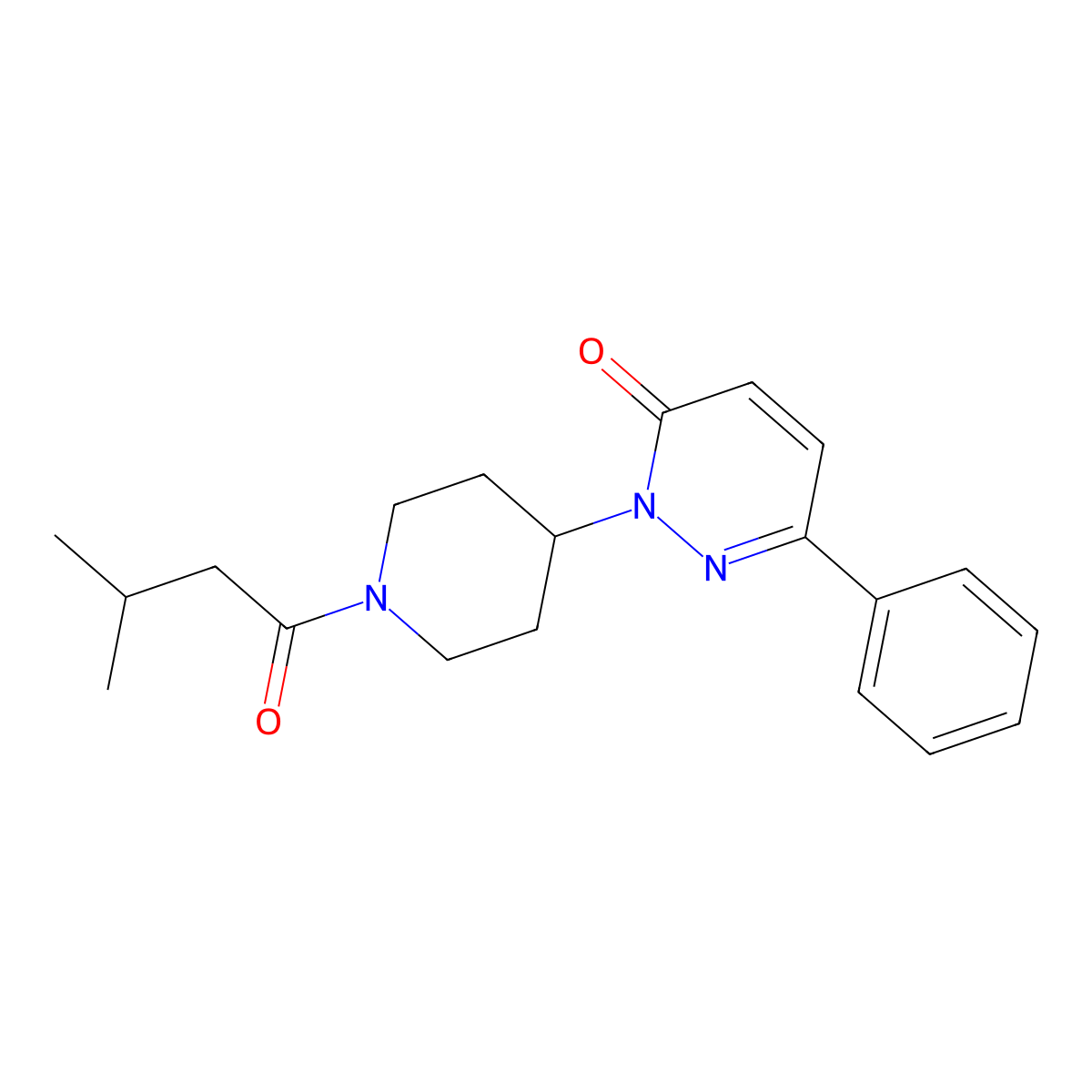 2-[1-(3-Methylbutanoyl)piperidin-4-yl]-6-phenyl-2,3-dihydropyridazin-3-one molecular structure, CAS 2379985-41-6