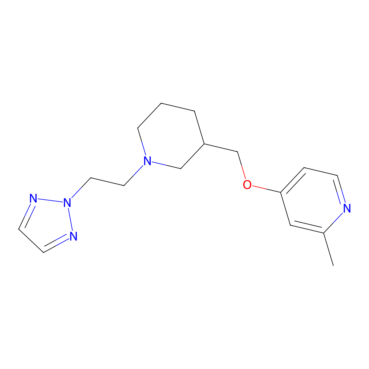 2-methyl-4-({1-[2-(2H-1,2,3-triazol-2-yl)ethyl]piperidin-3-yl}methoxy)pyridine molecular structure, CAS 2379985-43-8