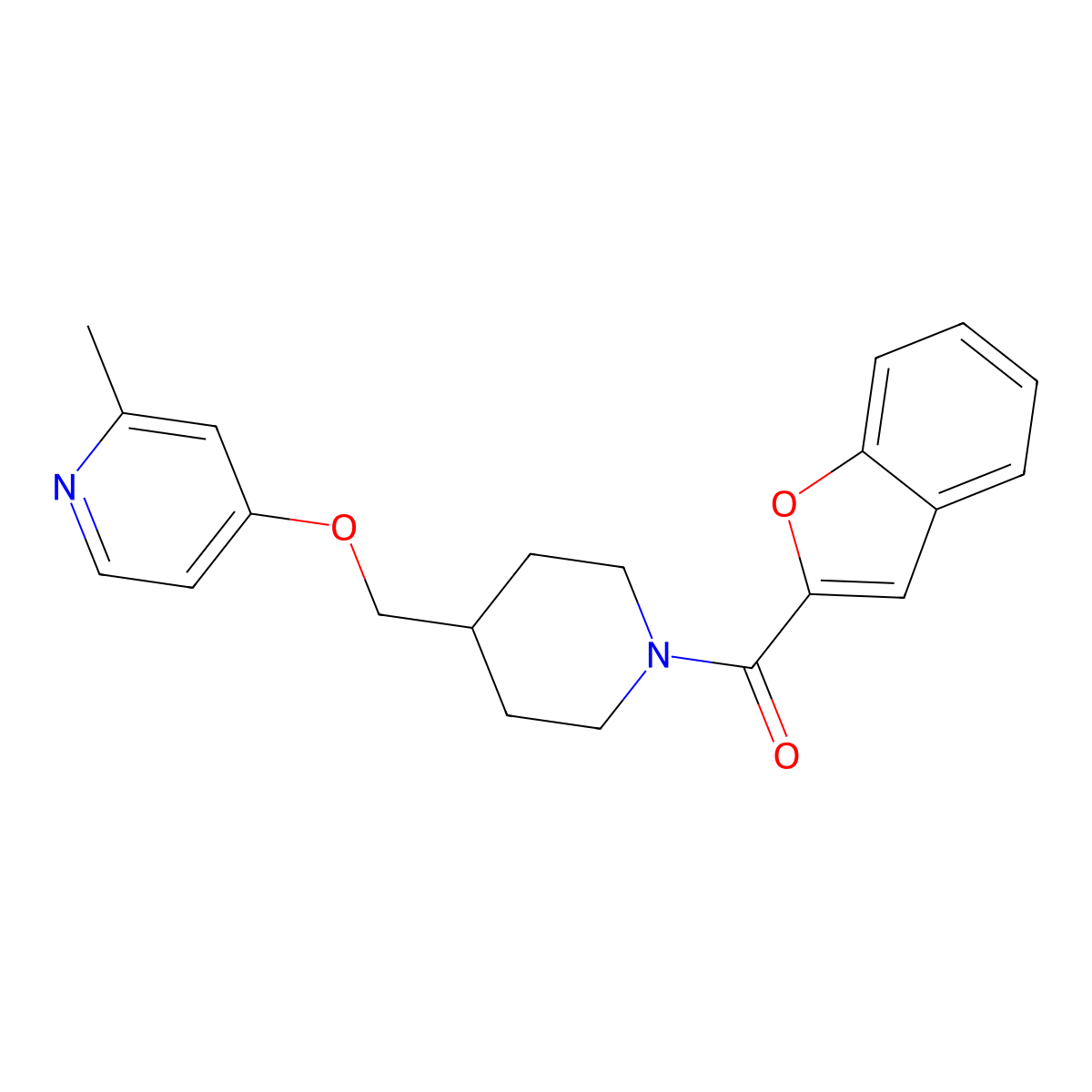 4-{[1-(1-Benzofuran-2-carbonyl)piperidin-4-yl]methoxy}-2-methylpyridine molecular structure, CAS 2379985-51-8