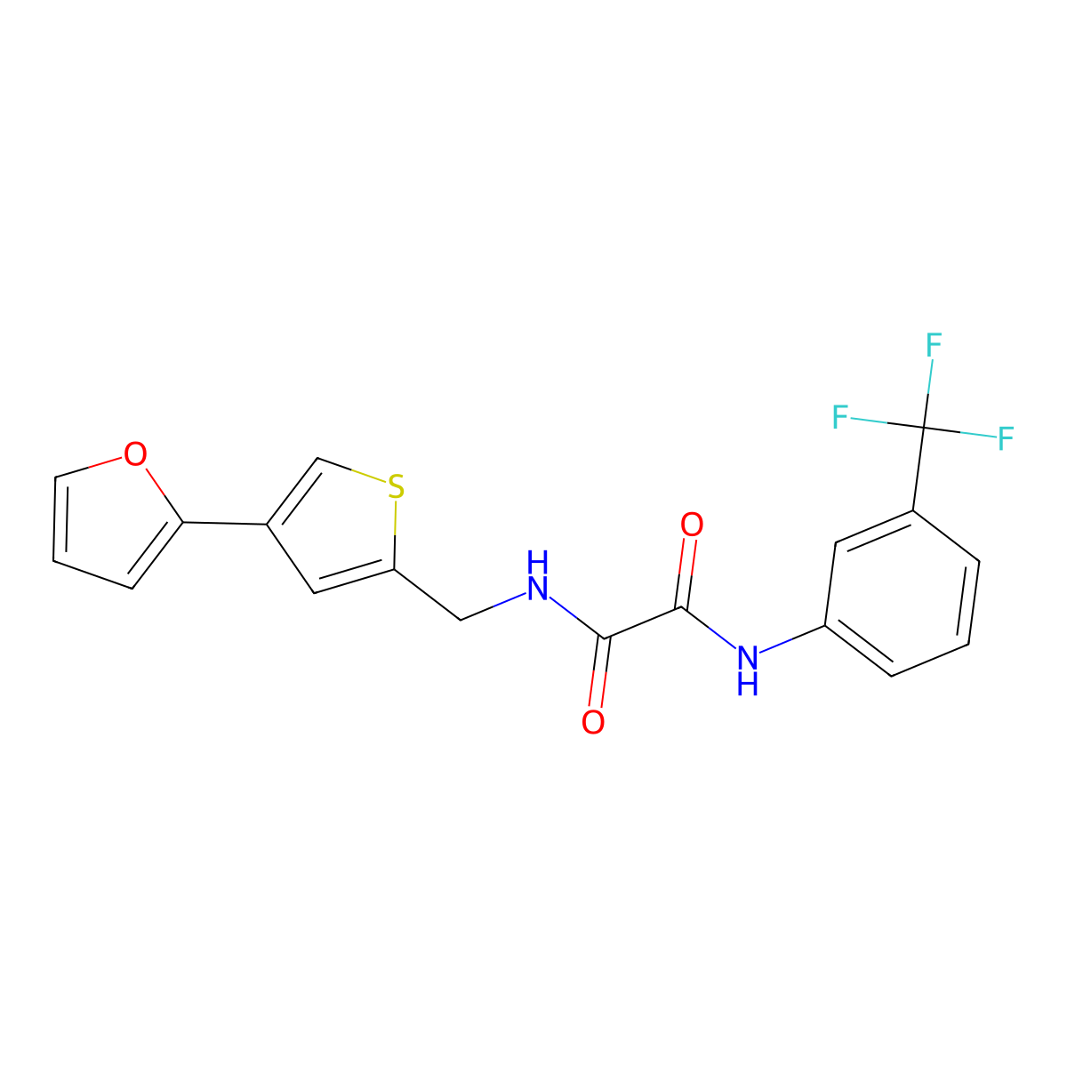 N-{[4-(furan-2-yl)thiophen-2-yl]methyl}-N'-[3-(trifluoromethyl)phenyl]ethanediamide molecular structure, CAS 2379985-53-0