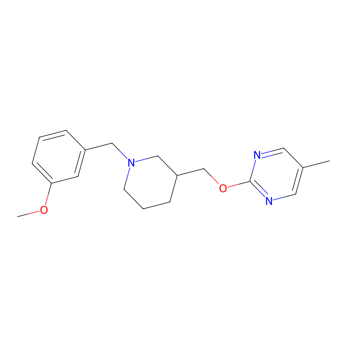 2-({1-[(3-Methoxyphenyl)methyl]piperidin-3-yl}methoxy)-5-methylpyrimidine molecular structure, CAS 2379985-57-4