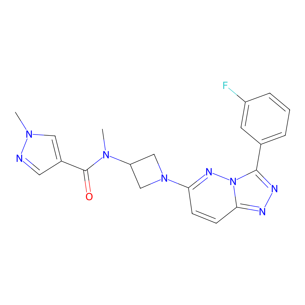N-{1-[3-(3-fluorophenyl)-[1,2,4]triazolo[4,3-b]pyridazin-6-yl]azetidin-3-yl}-N,1-dimethyl-1H-pyrazole-4-carboxamide molecular structure, CAS 2379985-64-3