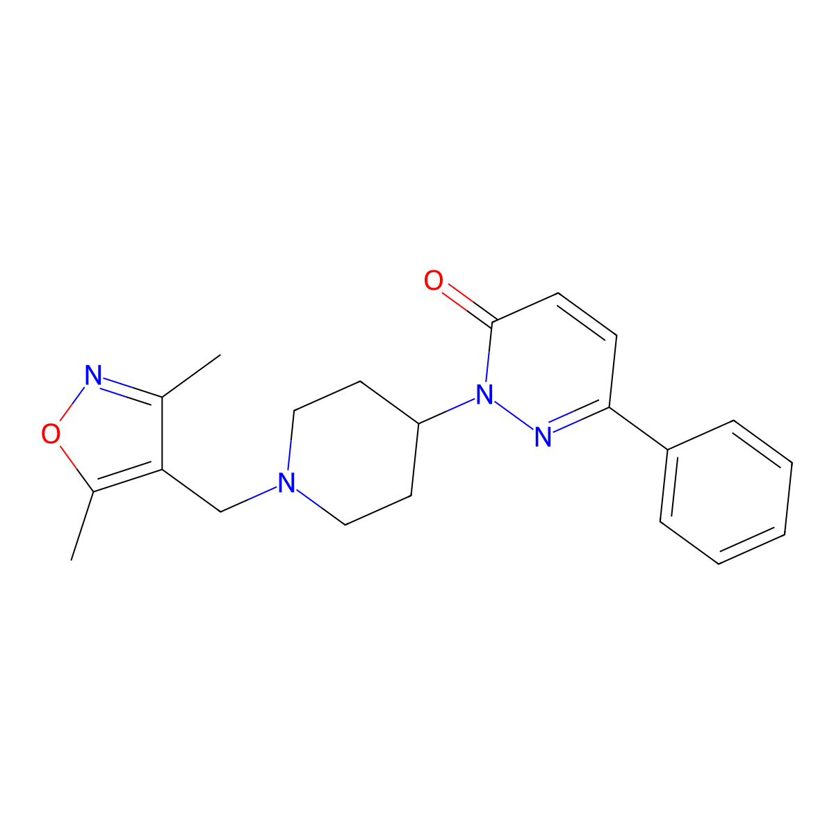 2-{1-[(3,5-Dimethyl-1,2-oxazol-4-yl)methyl]piperidin-4-yl}-6-phenyl-2,3-dihydropyridazin-3-one molecular structure, CAS 2379985-80-3