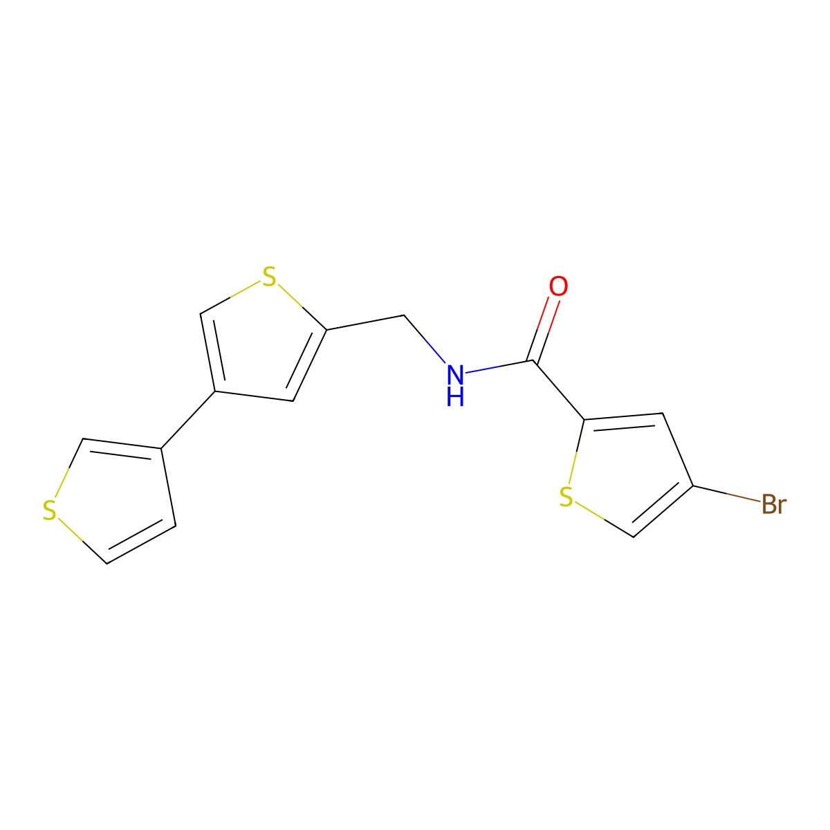 N-({[3,3'-bithiophene]-5-yl}methyl)-4-bromothiophene-2-carboxamide molecular structure, CAS 2379985-83-6