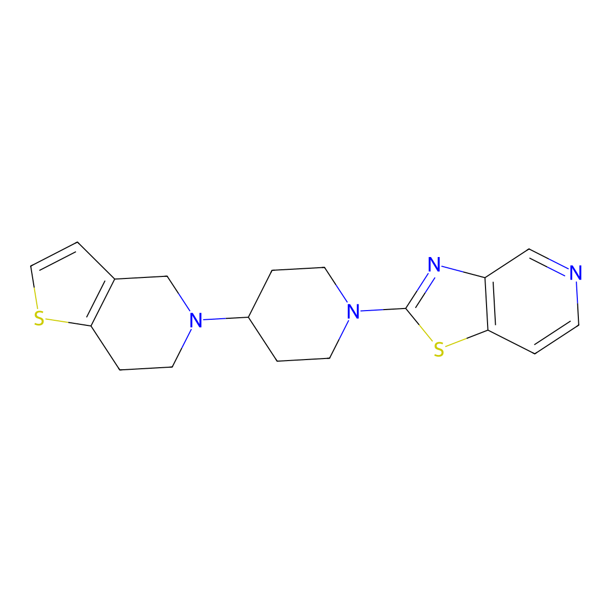 1-{[1,3]thiazolo[4,5-c]pyridin-2-yl}-4-{4H,5H,6H,7H-thieno[3,2-c]pyridin-5-yl}piperidine molecular structure, CAS 2379985-85-8