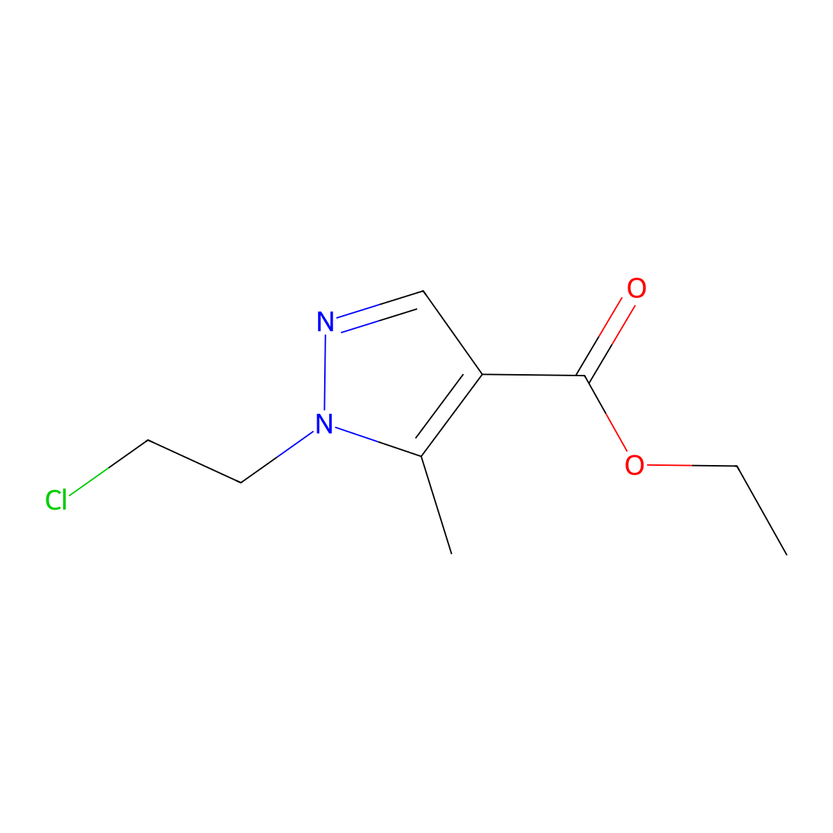 ethyl 1-(2-chloroethyl)-5-methyl-1H-pyrazole-4-carboxylate molecular structure, CAS 2379985-93-8