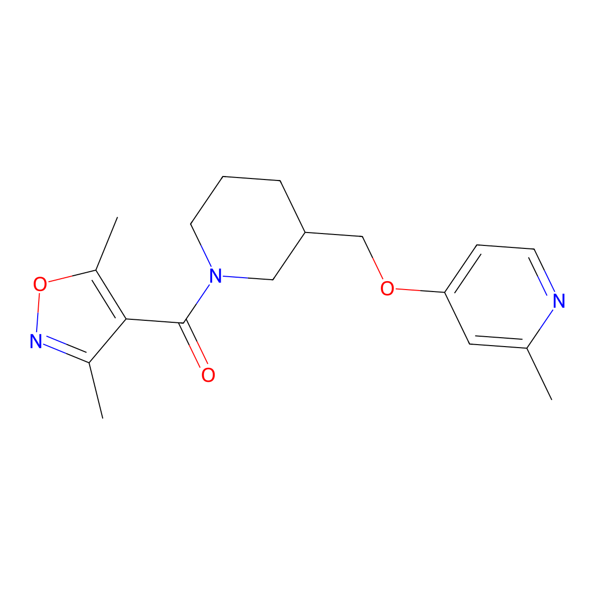 4-{[1-(3,5-Dimethyl-1,2-oxazole-4-carbonyl)piperidin-3-yl]methoxy}-2-methylpyridine molecular structure, CAS 2379986-05-5