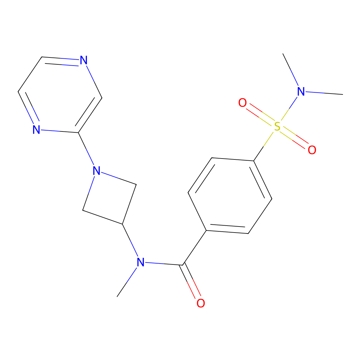 4-(dimethylsulfamoyl)-N-methyl-N-[1-(pyrazin-2-yl)azetidin-3-yl]benzamide molecular structure, CAS 2379986-07-7
