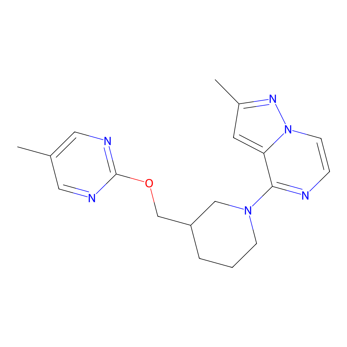 5-Methyl-2-[(1-{2-methylpyrazolo[1,5-a]pyrazin-4-yl}piperidin-3-yl)methoxy]pyrimidine molecular structure, CAS 2379986-32-8