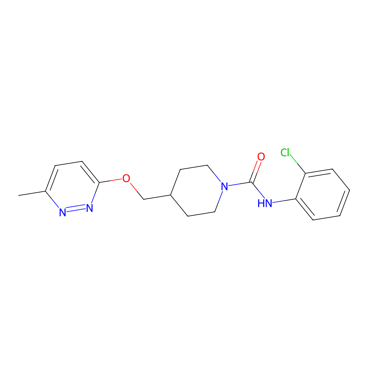 N-(2-chlorophenyl)-4-{[(6-methylpyridazin-3-yl)oxy]methyl}piperidine-1-carboxamide molecular structure, CAS 2379986-35-1