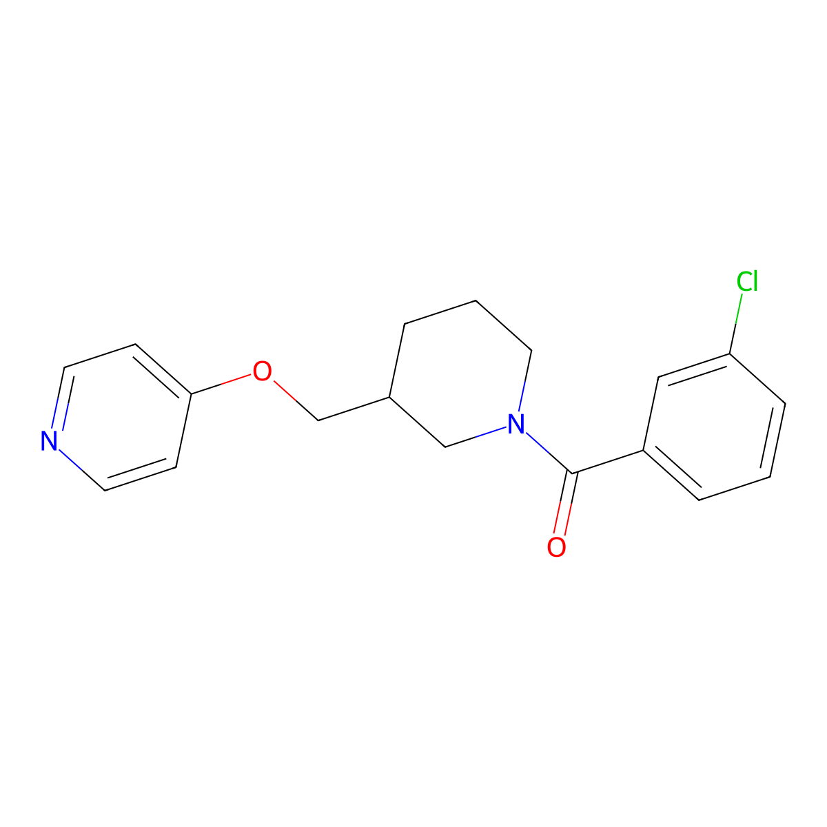 4-{[1-(3-Chlorobenzoyl)piperidin-3-yl]methoxy}pyridine molecular structure, CAS 2379986-39-5