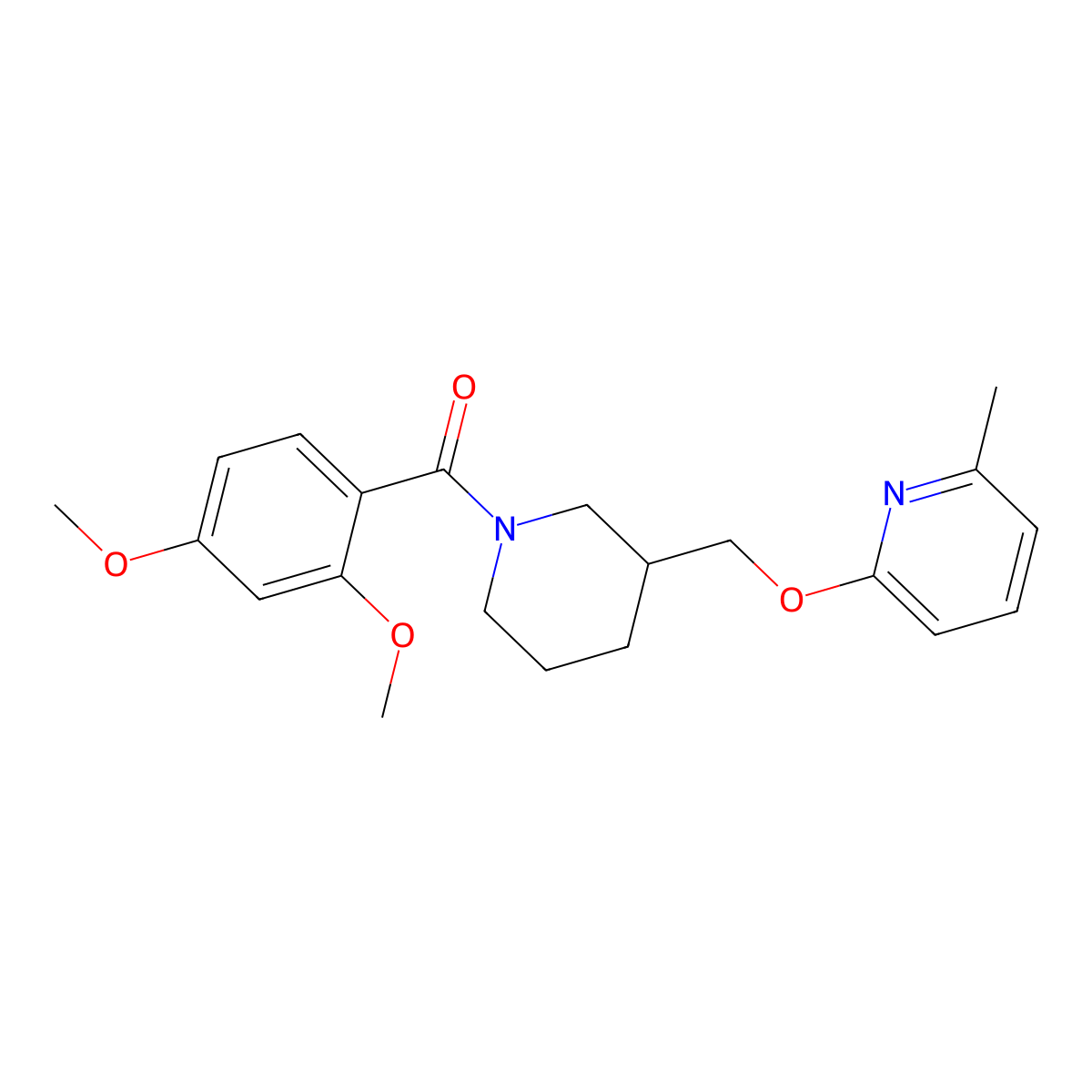 2-{[1-(2,4-Dimethoxybenzoyl)piperidin-3-yl]methoxy}-6-methylpyridine molecular structure, CAS 2379986-44-2