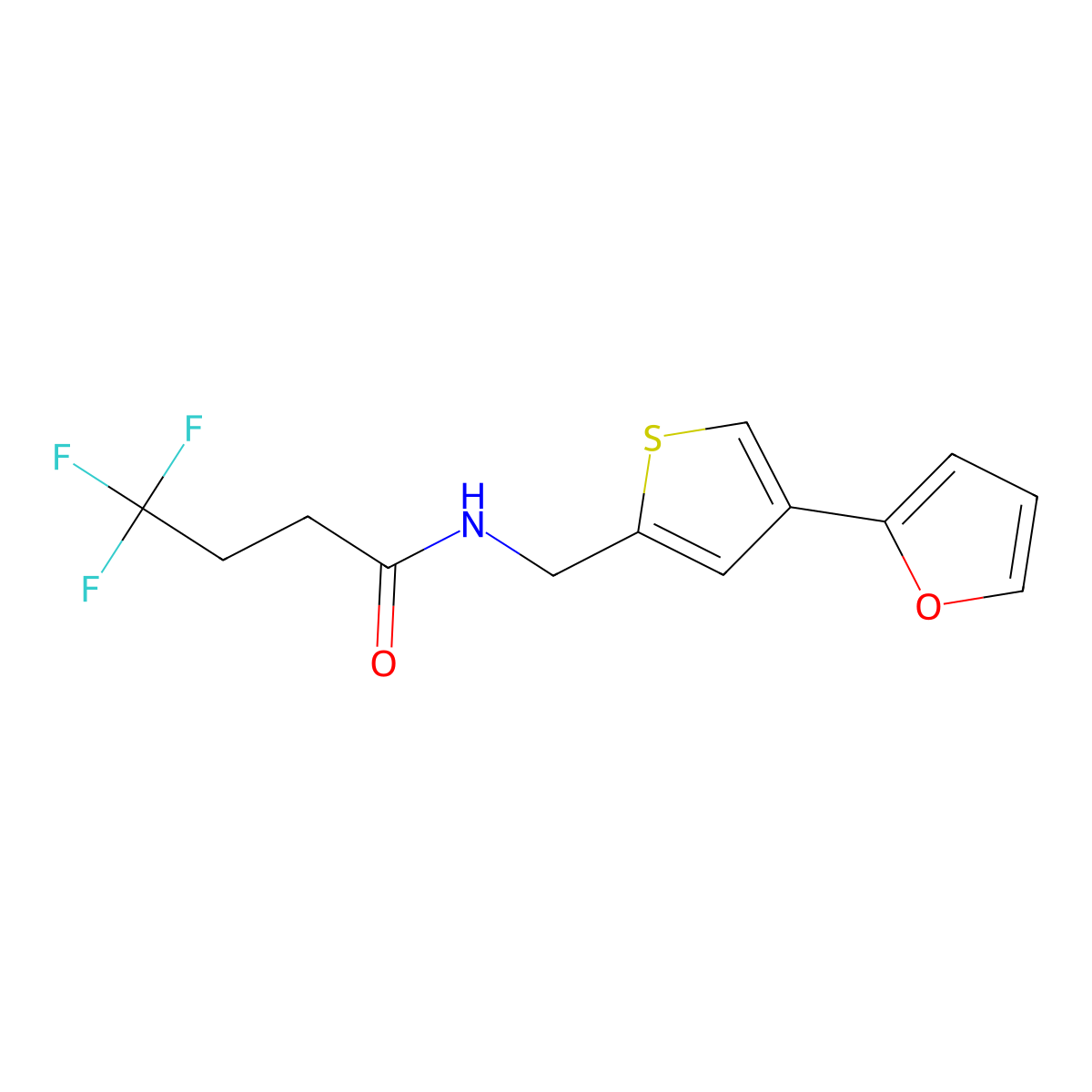 4,4,4-trifluoro-N-{[4-(furan-2-yl)thiophen-2-yl]methyl}butanamide molecular structure, CAS 2379986-47-5