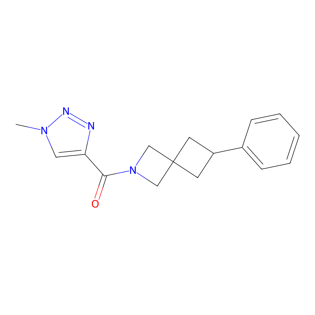 2-(1-methyl-1H-1,2,3-triazole-4-carbonyl)-6-phenyl-2-azaspiro[3.3]heptane molecular structure, CAS 2379986-55-5